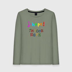 Лонгслив хлопковый женский BTS J-hope! Im Your Hope, цвет: авокадо
