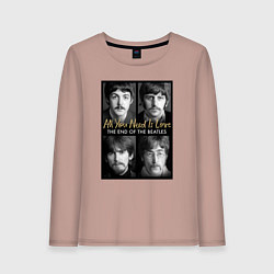 Лонгслив хлопковый женский The Beatles au you need is love, цвет: пыльно-розовый