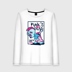 Лонгслив хлопковый женский Панки не умерли они просто устали, цвет: белый