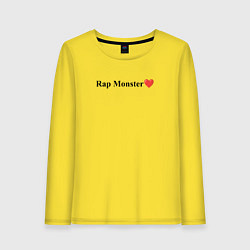 Лонгслив хлопковый женский BTS Rap Monster, цвет: желтый