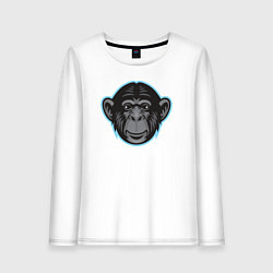 Лонгслив хлопковый женский Funny monkey, цвет: белый