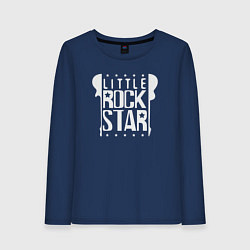 Лонгслив хлопковый женский Маленькая рок звезда, цвет: тёмно-синий