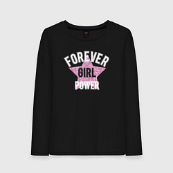Лонгслив хлопковый женский Вечная женская сила, цвет: черный