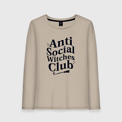 Женский лонгслив Anti social witches club