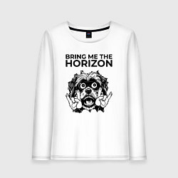 Лонгслив хлопковый женский Bring Me the Horizon - rock dog, цвет: белый