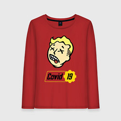 Лонгслив хлопковый женский Vault boy - covid 19, цвет: красный