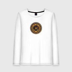 Лонгслив хлопковый женский Герб Чечни, цвет: белый