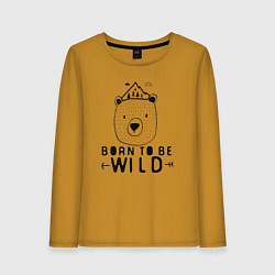 Лонгслив хлопковый женский Wild bear, цвет: горчичный
