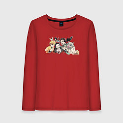 Лонгслив хлопковый женский Demon slayer player anime, цвет: красный