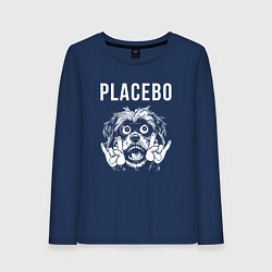 Лонгслив хлопковый женский Placebo rock dog, цвет: тёмно-синий