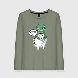 Женский лонгслив С Новым годом - кот змея