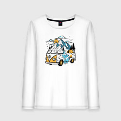 Лонгслив хлопковый женский Volkswagen camper, цвет: белый