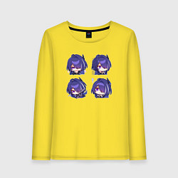 Лонгслив хлопковый женский Ахерон стикеры, цвет: желтый