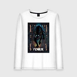 Лонгслив хлопковый женский Fenrir black vinyl, цвет: белый