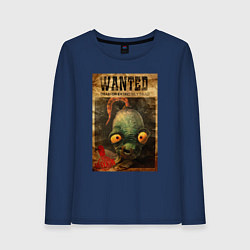 Лонгслив хлопковый женский Oddworld - wanted, цвет: тёмно-синий