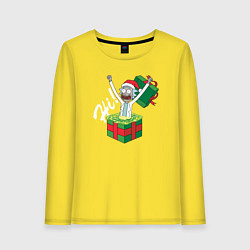 Лонгслив хлопковый женский Рик лучший подарок, цвет: желтый