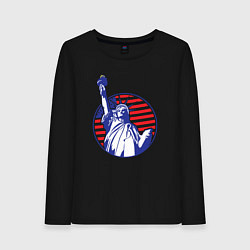 Лонгслив хлопковый женский Статуя свободы - New York, цвет: черный