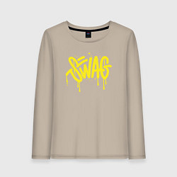 Лонгслив хлопковый женский Swag, цвет: миндальный