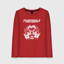 Лонгслив хлопковый женский Powerwolf rock dog, цвет: красный