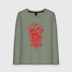 Лонгслив хлопковый женский Берсерк - манга, цвет: авокадо