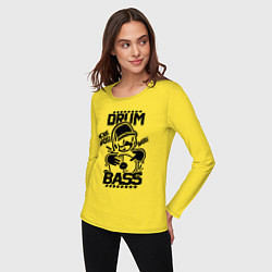 Лонгслив хлопковый женский Drum n Bass: More Bass, цвет: желтый — фото 2