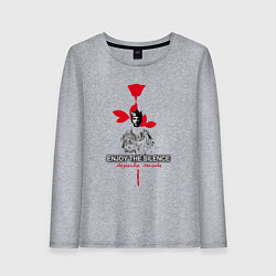 Лонгслив хлопковый женский Depeche Mode - Enjoy the silence dave, цвет: меланж