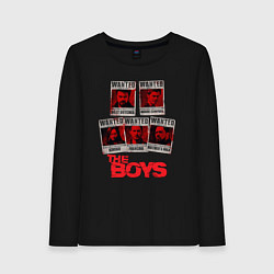 Лонгслив хлопковый женский Розыск пацанов The boys, цвет: черный