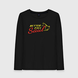 Лонгслив хлопковый женский Better call Saul logo, цвет: черный