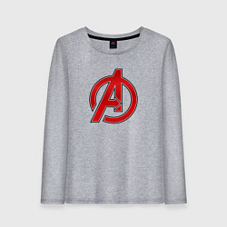 Лонгслив хлопковый женский Мстители логотип, цвет: меланж