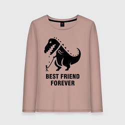 Лонгслив хлопковый женский Godzilla best friend, цвет: пыльно-розовый