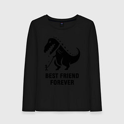 Лонгслив хлопковый женский Godzilla best friend, цвет: черный