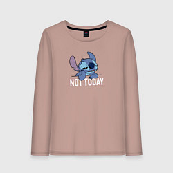 Лонгслив хлопковый женский Not today Stitch, цвет: пыльно-розовый