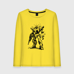 Лонгслив хлопковый женский Боевой бот, цвет: желтый