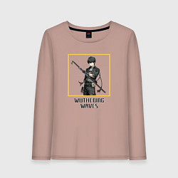 Лонгслив хлопковый женский Ровер парень, цвет: пыльно-розовый