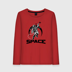 Лонгслив хлопковый женский Space mood, цвет: красный