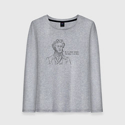 Лонгслив хлопковый женский Пушкин Александр Сергеевич, цвет: меланж