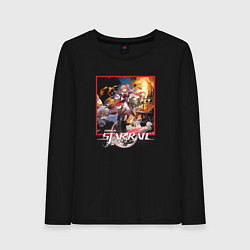 Лонгслив хлопковый женский Гуйнайфэнь, цвет: черный