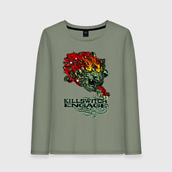 Лонгслив хлопковый женский Грифон killswitch engage, цвет: авокадо