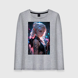 Женский лонгслив Прекрасная девушка-эльф с луком