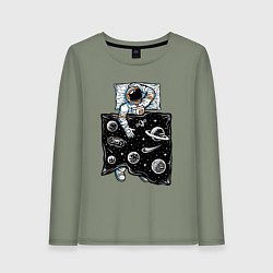 Лонгслив хлопковый женский Космический сон, цвет: авокадо