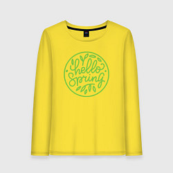 Лонгслив хлопковый женский Привет весна, цвет: желтый