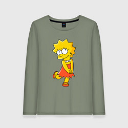 Лонгслив хлопковый женский Lisa Simpson, цвет: авокадо