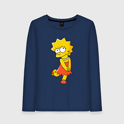 Лонгслив хлопковый женский Lisa Simpson, цвет: тёмно-синий