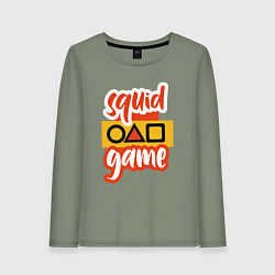 Лонгслив хлопковый женский Squid game style, цвет: авокадо
