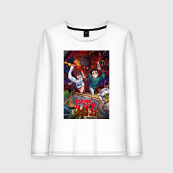 Лонгслив хлопковый женский Дандадан: Момо и Кэн, цвет: белый