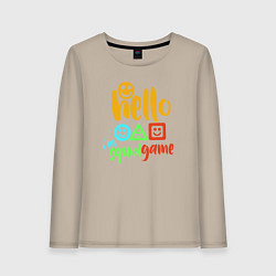 Лонгслив хлопковый женский Hello squid game, цвет: миндальный