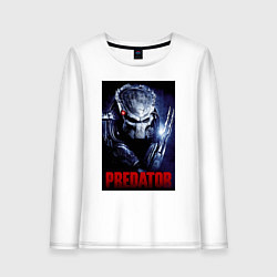 Лонгслив хлопковый женский Predator in the helmet, цвет: белый