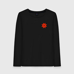 Лонгслив хлопковый женский Символ оберег алатырь, цвет: черный