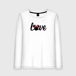 Лонгслив хлопковый женский Love Минни - парный товар, цвет: белый