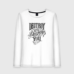 Лонгслив хлопковый женский Destroy, цвет: белый